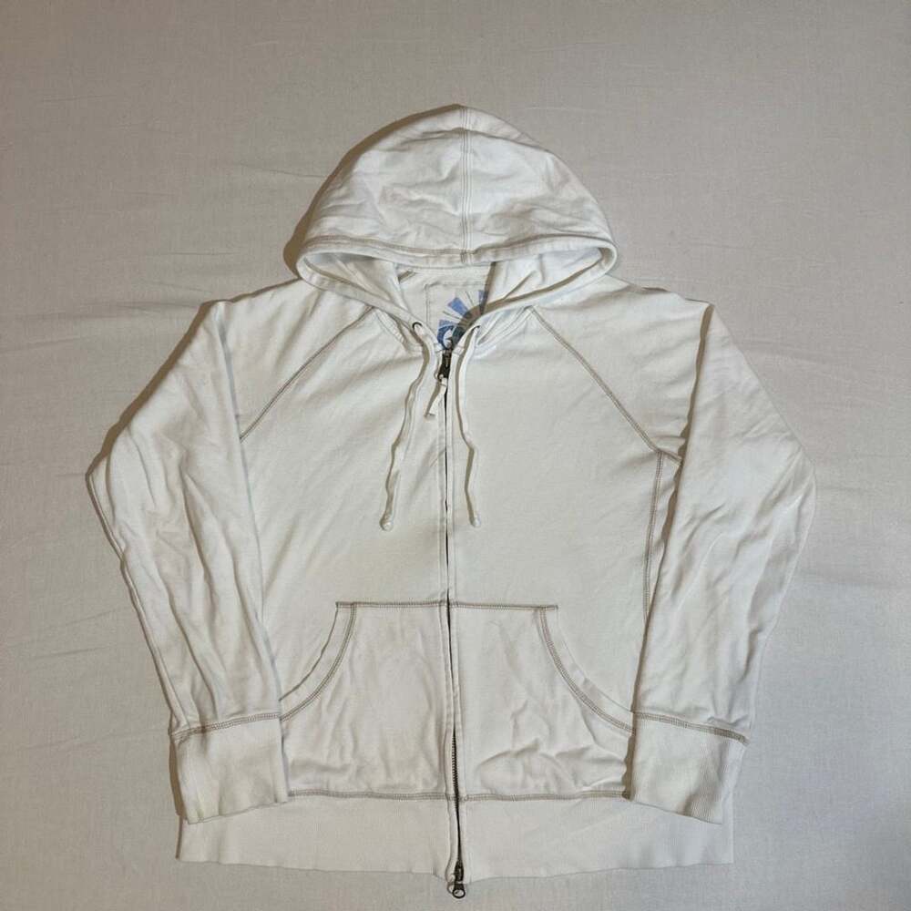 Gap Sunshine White Zip-Up Hoodie Size XL Women’s